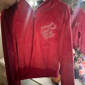 Hot Pink Velour Zip-Up Hoodie